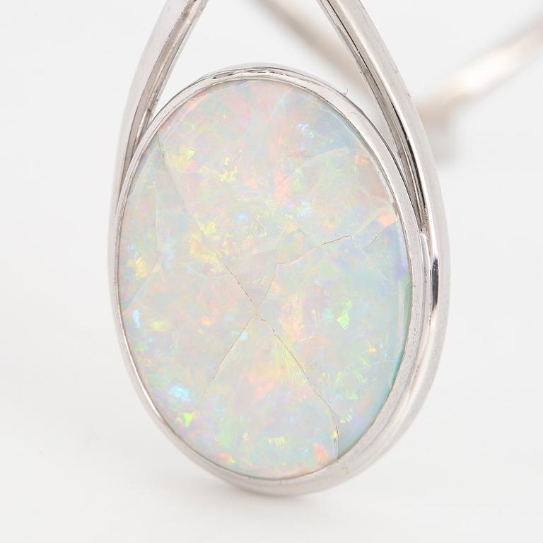 CECILIA JOHANSSON, a white opal and sapphire bangle made in Göteborg 1979.