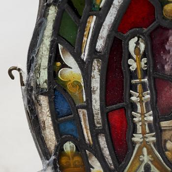 A pair of lead glass windows, made around year 1900.