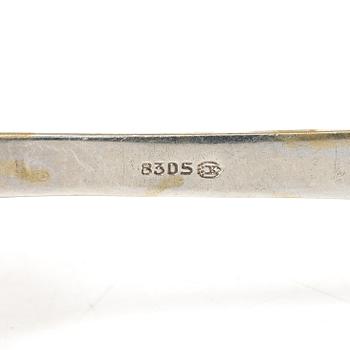 A Norwegian silver cutlery set, "Rose" pattern, including with mark of Magnus Aase, Bergen (45 pieces).