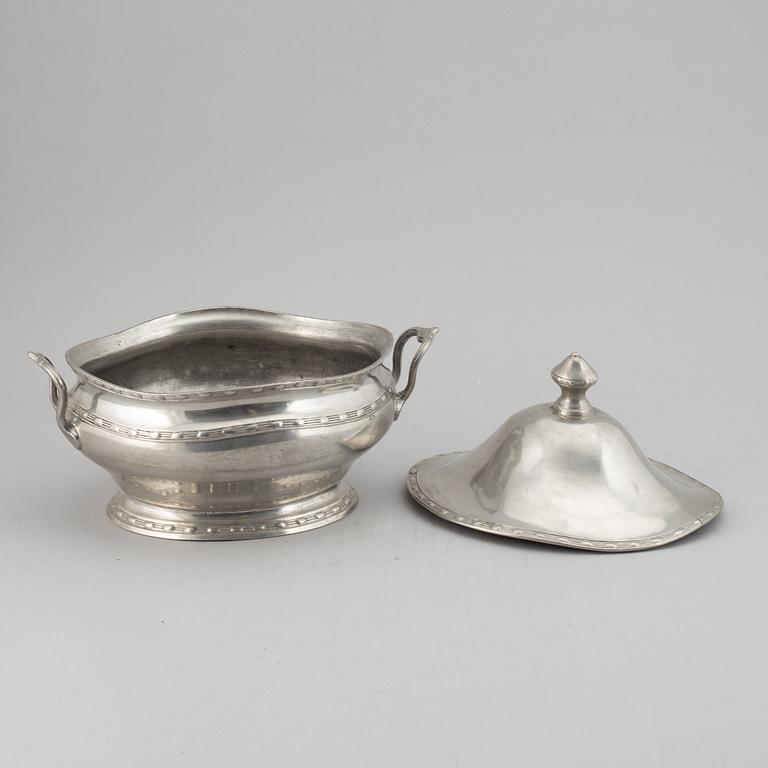 A late Gustavian pewter tureen by C G Malmborg.