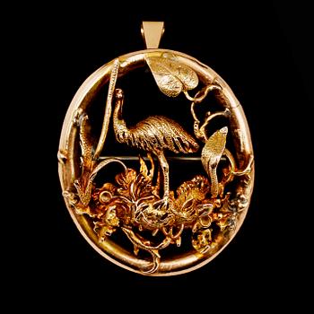 HÄNGE, 18 k guld, genombruten dekor. Vikt ca 7 g.