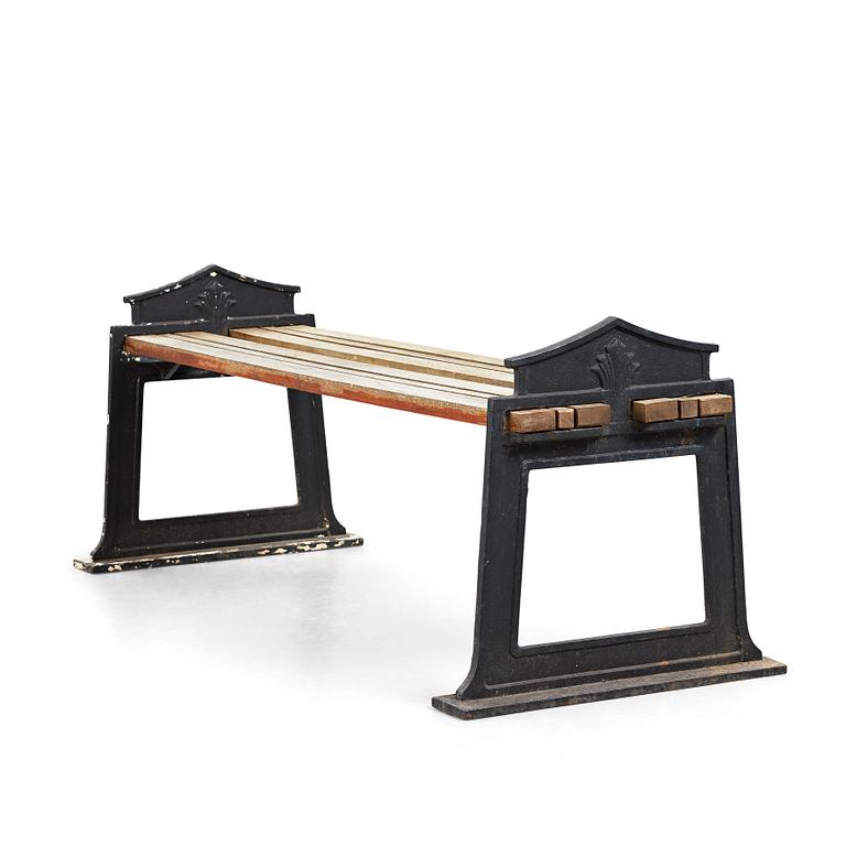 SWEDISH GRACE, a cast iron bench, 1920's-30's.
