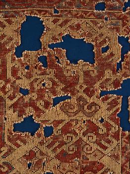 A west Anatolian "Lotto" rug fragment, 17th century, c. 142 x 115 (including frame 155 x 124 cm).