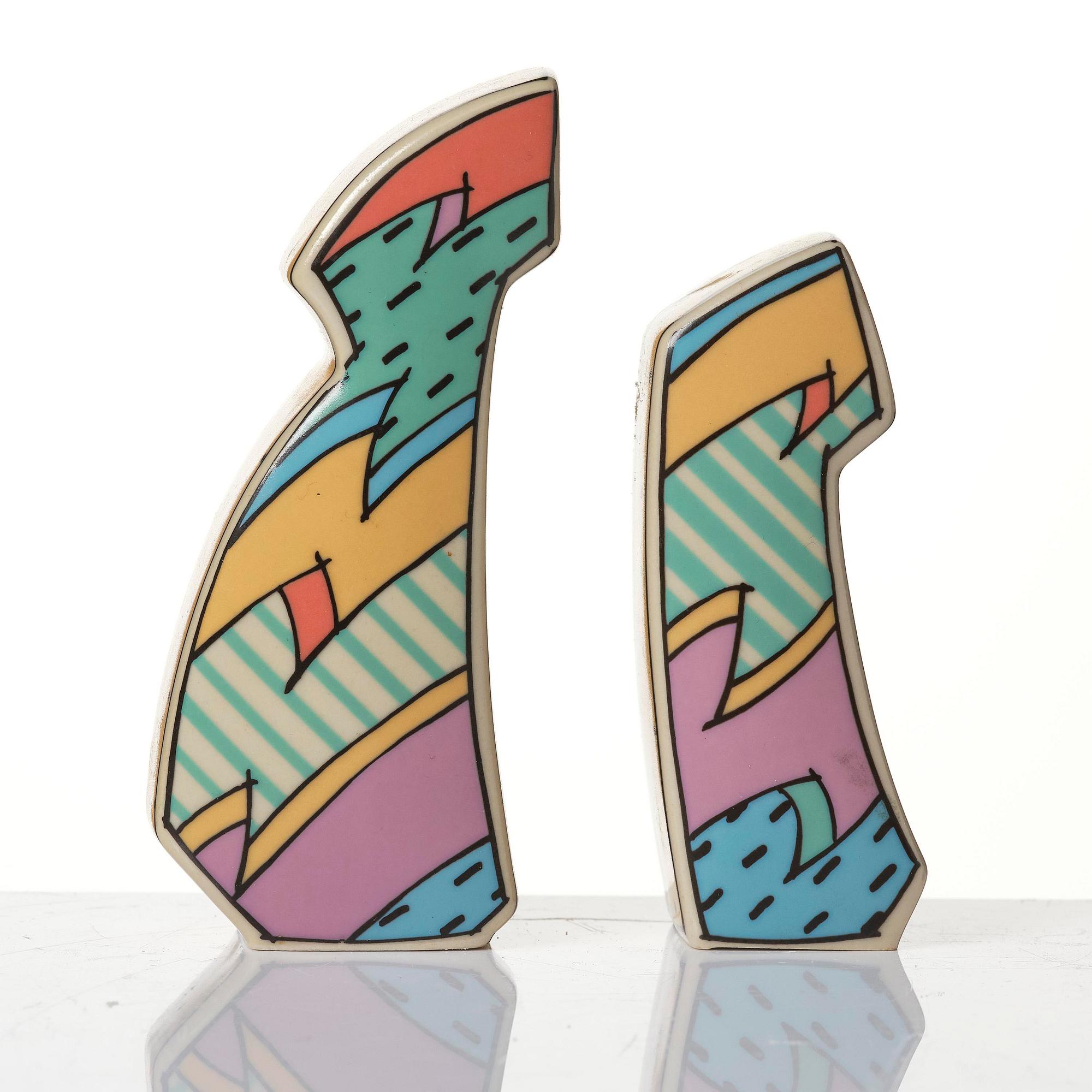 Dorothy Hafner, a 47-piece "Flash" ceramic dinner service, Rosenthal, Germany, post 1984.