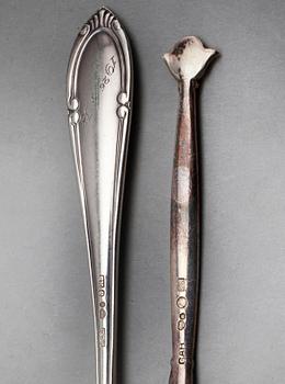 KAFFESKEDAR, 24 st (12+12), silver, GAB och CG Hallberg 1928 och 1936. Total vikt ca 238 g.