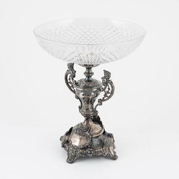 A silver and cut glass centrepiece, Estonia, circa 1920-1940.