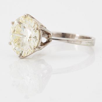 A 14K gold ring set with an old-cut diamond 6.70 cts quality K vvs 2 according to an IGL certificate.