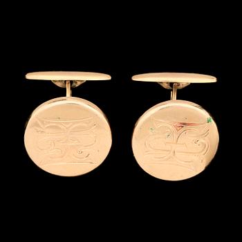 MANSCHETTKNAPPAR, guld, 18 k, bland annat AB David Andersen & Co, 1911. Vikt 19,1.