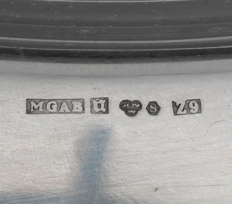 KUVERTTALLRIKAR, 12 st, silver, GAB Uppsala 1974. Tot vikt ca 4530 gram.