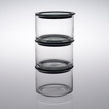 A SET OF THREE JAM JARS. Nuutajärvi, 1960.