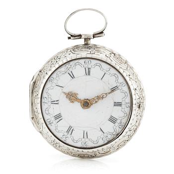 137. Samson, London, a silver double case pocket watch, later part of the 18th century.