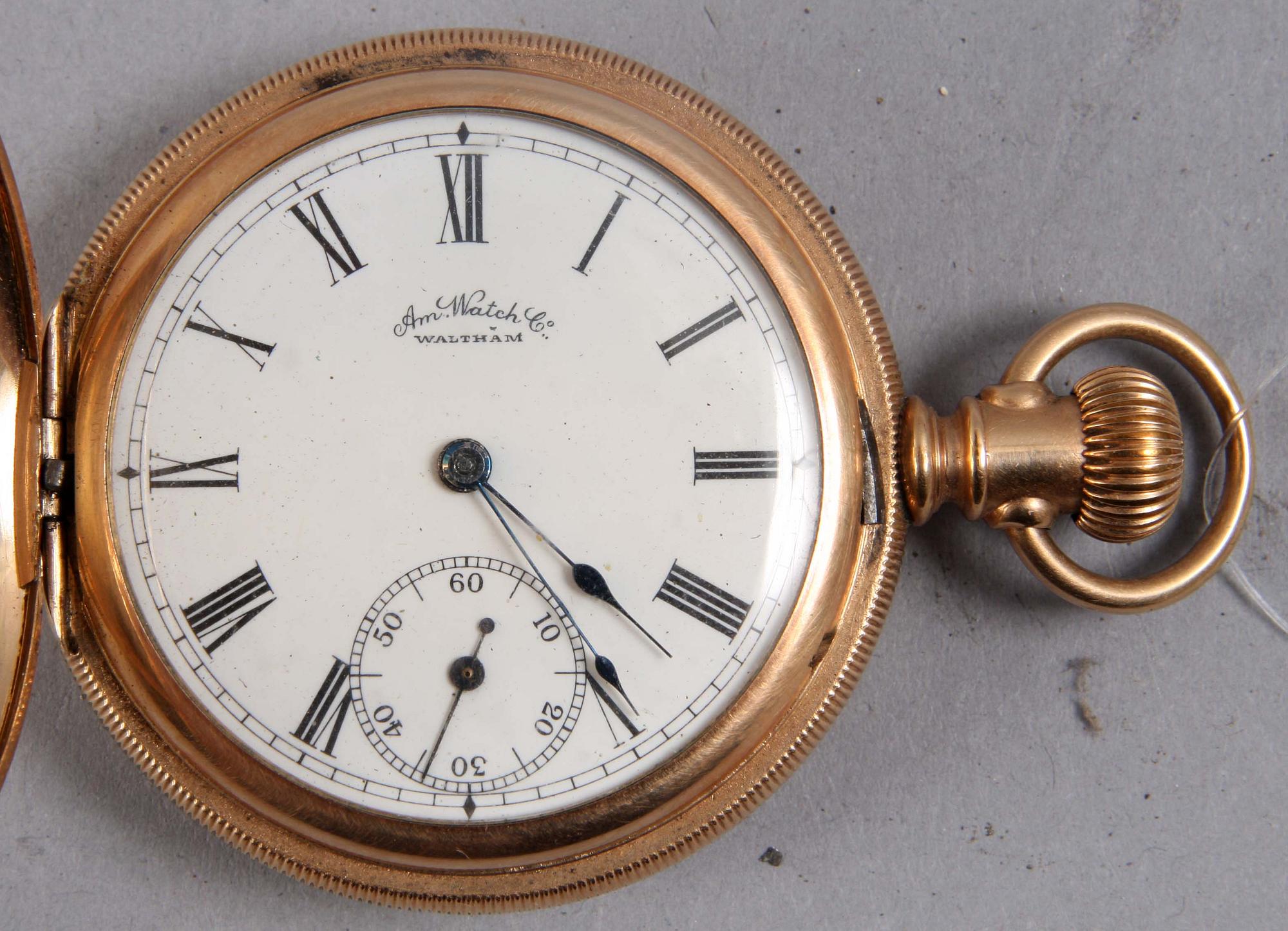 HERRFICKUR, gulddoublé, Am. Watch Co Waltham.
