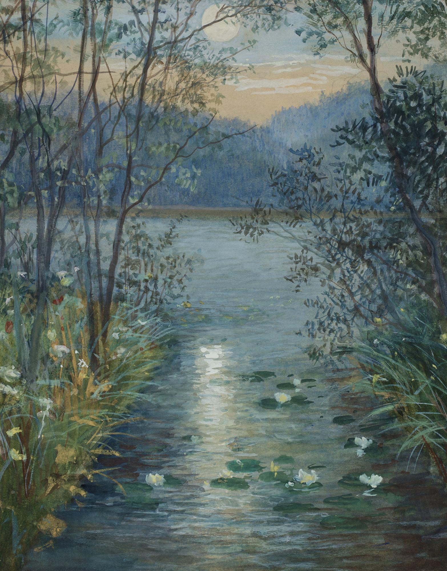 Anna Billing, watercolor, signed.