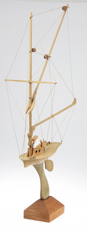 SKULPTUR, trä, Bengt Lundin, monogramsign.