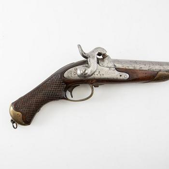 Percussion pistol, Swedish, m/1850 flanker, for the cavalry.
