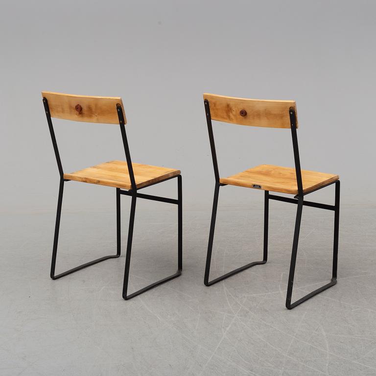 A set of eight Grythyttan chairs. Signed with label "Grythyttans stålmöbler".