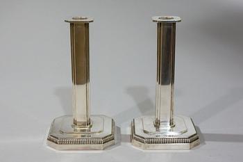 A pair of W.A Bolin silver candlesticks, Stockholm 1949.