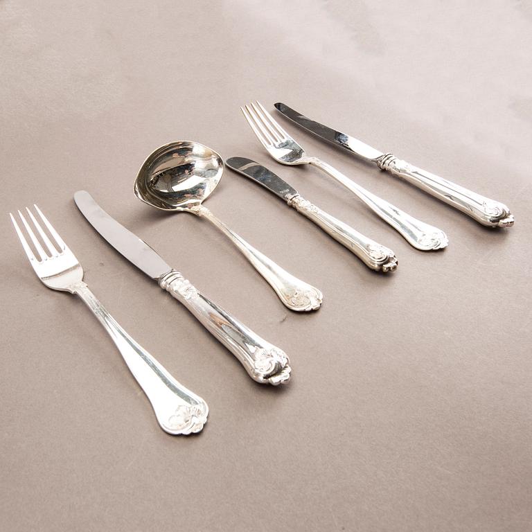 A Danish set of 28 pcs of silver cutlery mark of Cohr 20th century, total weight 1568 gram.
