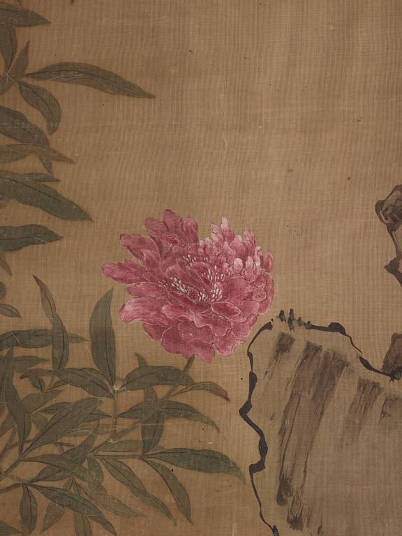 A large Chinese painting, by an anonymous artist, Qing dyanasty, 19th Century.