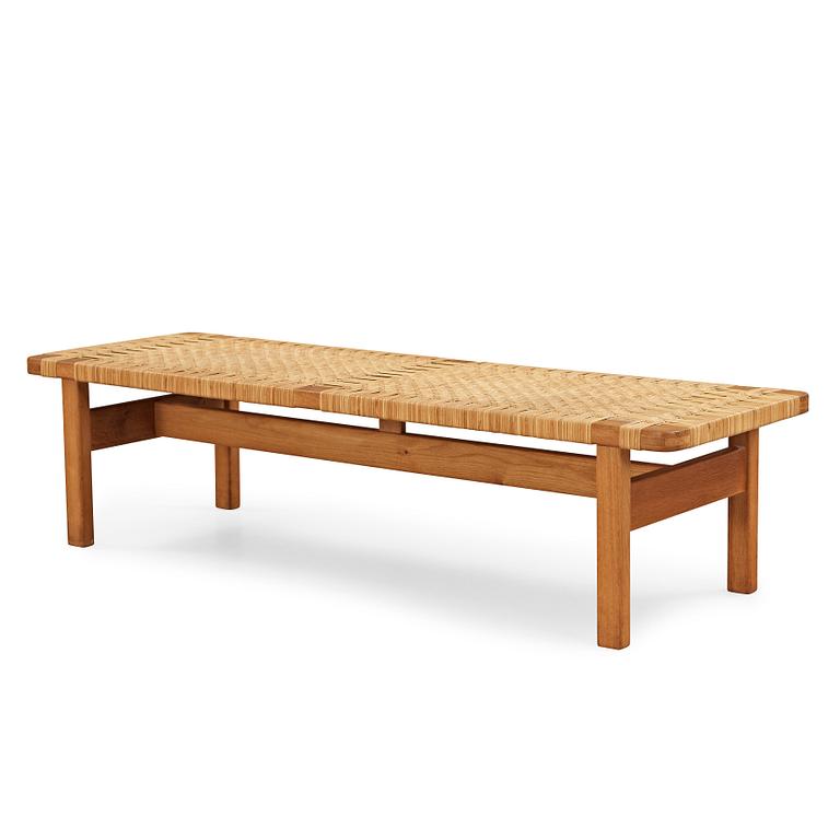 Børge Mogensen, a model 272 oak and rattan bench, Fredericia Denmark 1950-60's.