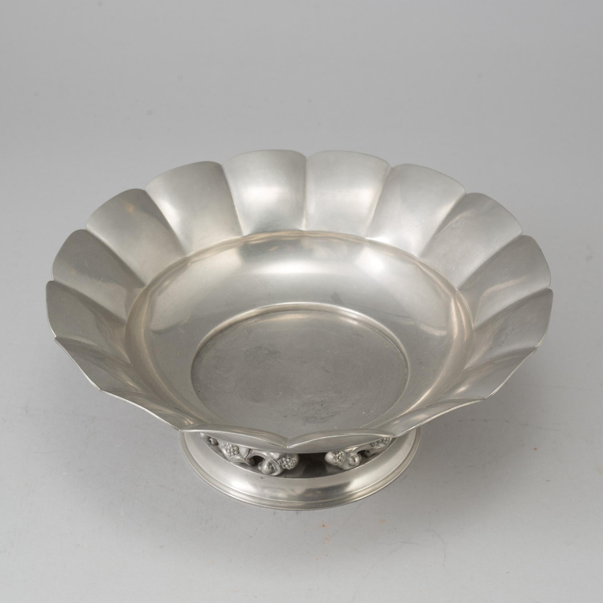 A tin bowl by Just Andersen, Denmark.