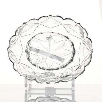 Skål med lock och fat, glas. Anglo-irisk, 1800.