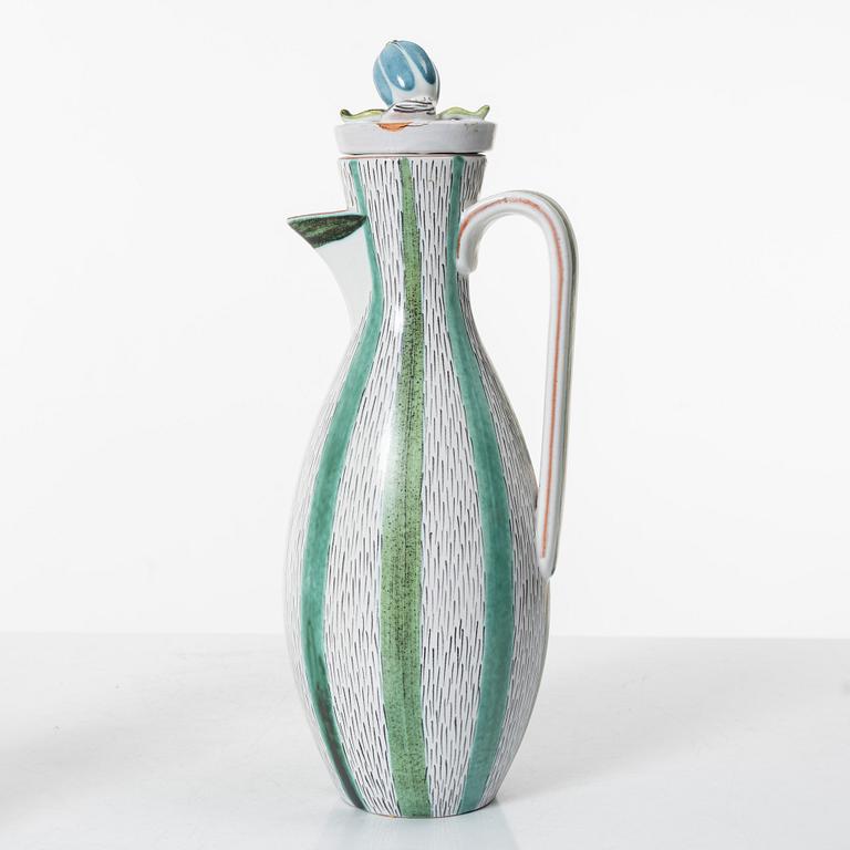 Stig Lindberg, a jug and a vase, Gustavsberg studio, mid-20th century.