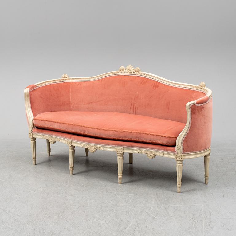 A Gustavian sofa, late 18th ct.