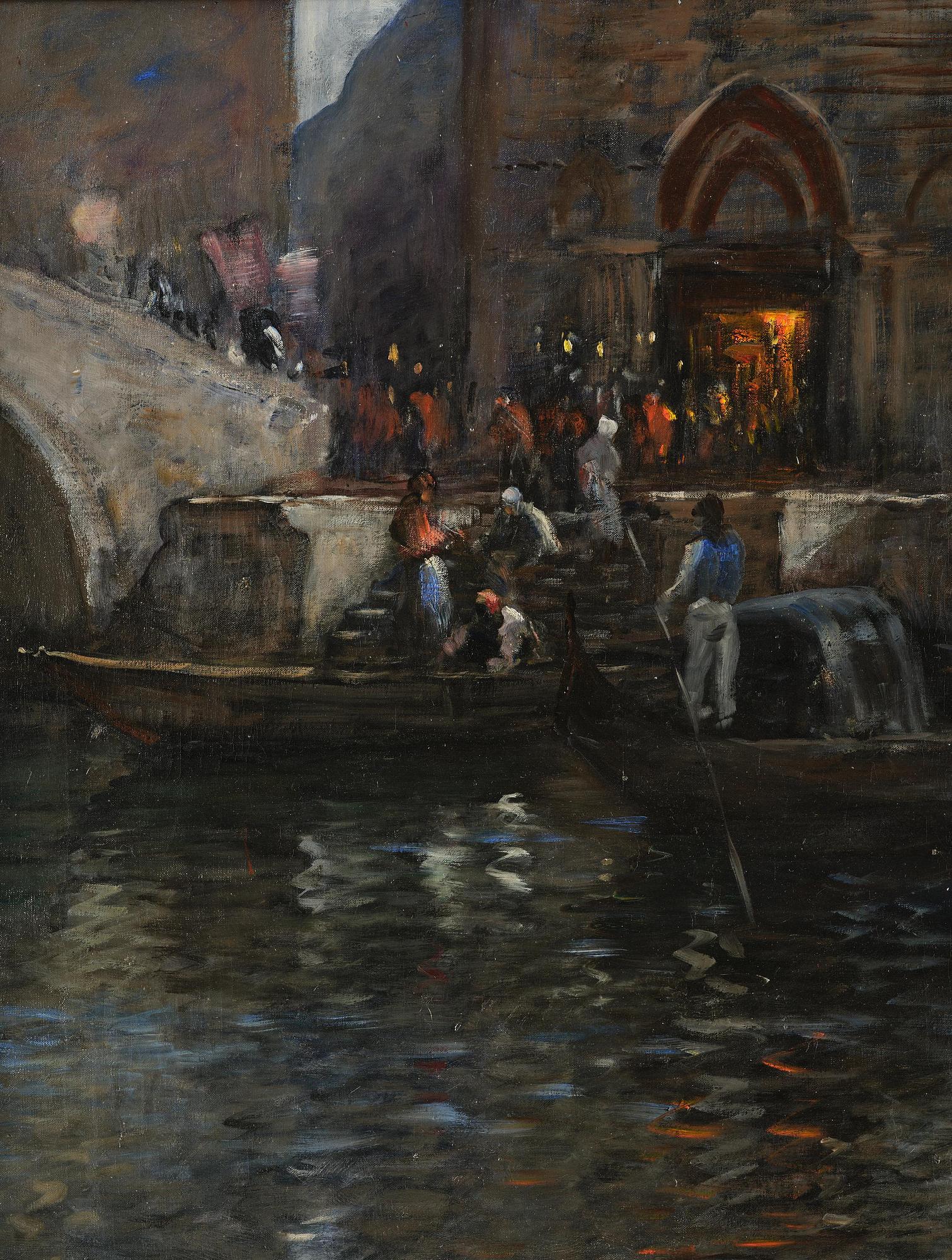 Wilhelm von Gegerfelt, Evening canal scene, Venice.
