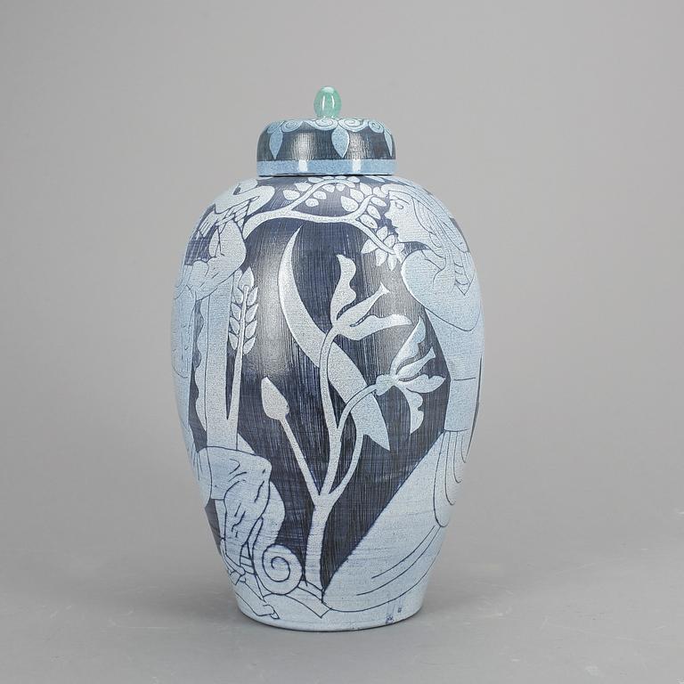 URNA MED LOCK, keramik, Marian Zawadsky, Tilgman 1960.