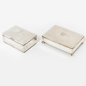 Box, 2 pcs, silver, Sweden, first half of the 20th century.