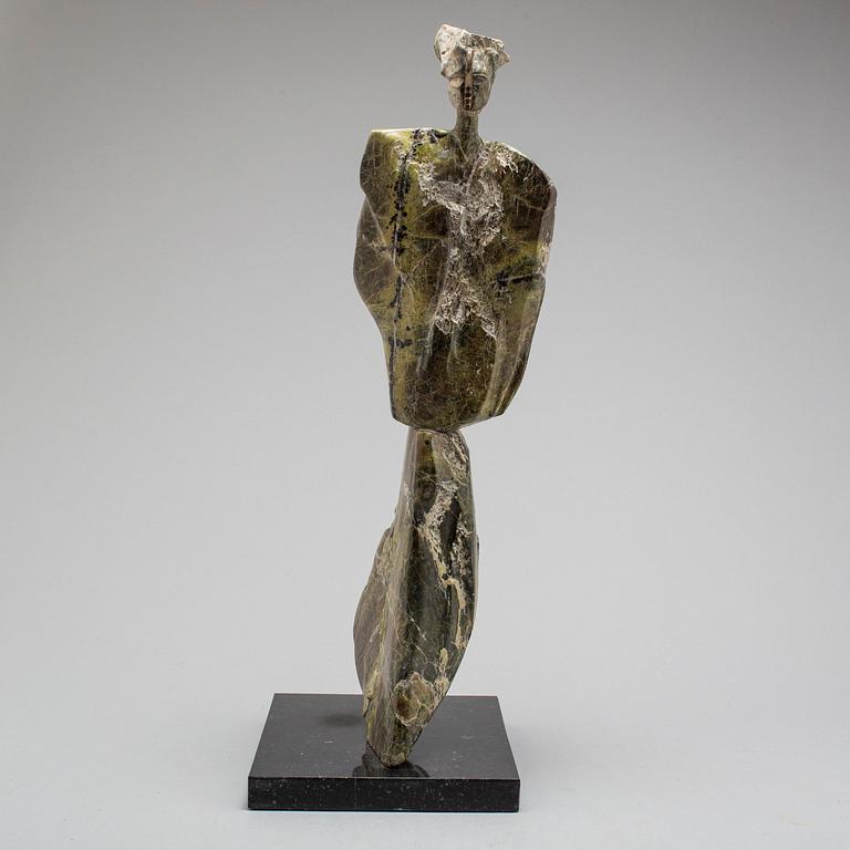 MICHAEL PIPER, a marble sculpture, signed with initials.