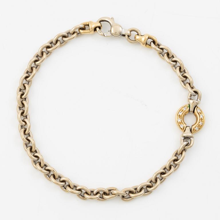 Bracelet 18K gold in various colour variations with round brilliant-cut diamonds.