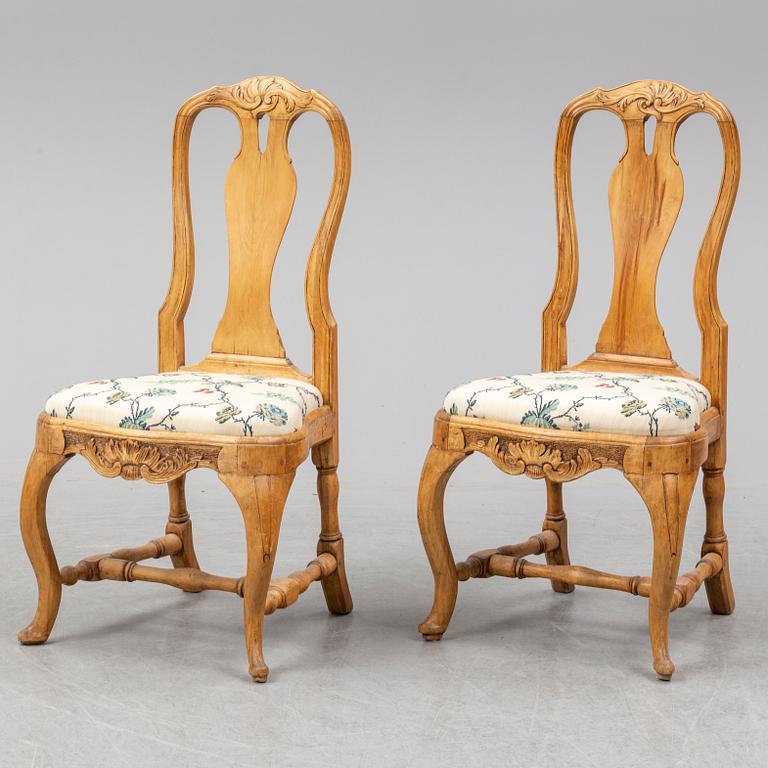 A pair of Swedish Rococo armchairs, 18th ct.