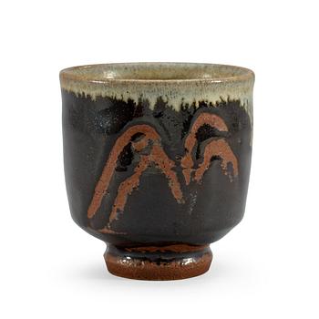 1047. A Japanese stoneware cup, attributed to Shoji Hamada, 1950's.