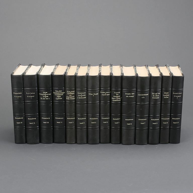 AUGUST STRINDBERG, 14 volymer, bla Inferno och En dåres försvarstal,  Stockholm bl a 1946.