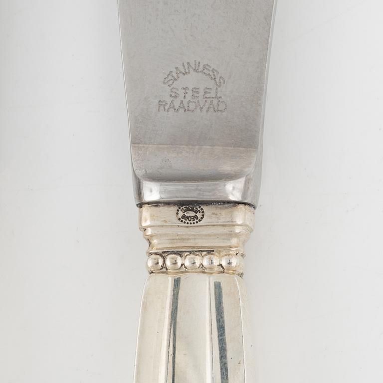 Johan Rodhe, knivar, 6 st, sterlingsilver, "Konge/Acorn", Georg Jensen, Danmark, efter 1945.