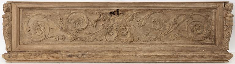 An Italian carved baroque panel, 17th / 18th century.