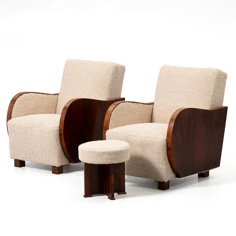 Armchairs, a pair, first half of the 20th century.