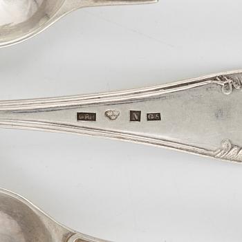 A set of silver cutlery, among others Emanuel Forssman, Växjö, 1855.