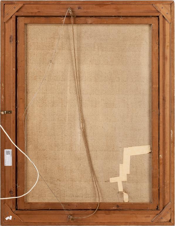 OKÄND KONSTNÄR, olja på duk, 1800-tal. Monogramsignerad AJP.