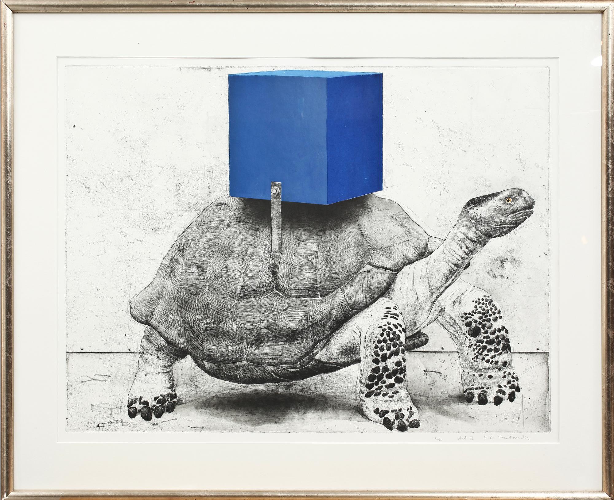 PG THELANDER, färgetsning, etat II, sign och numr 32/35.