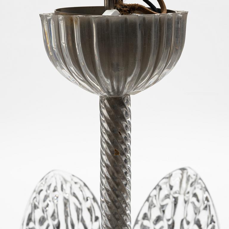 Fritz Kurz, a ceiling lamp, model "KD 946/1", for Orrefors, Sweden, 1940-50s.