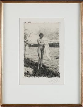 Anders Zorn · ANDERS ZORN, etsning. Sign.