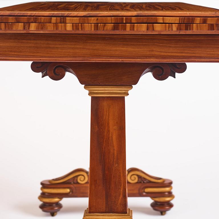 A William IV kingwood and mahogany card table by Thomas & George Seddon (firm active in London 1753/1815-70).