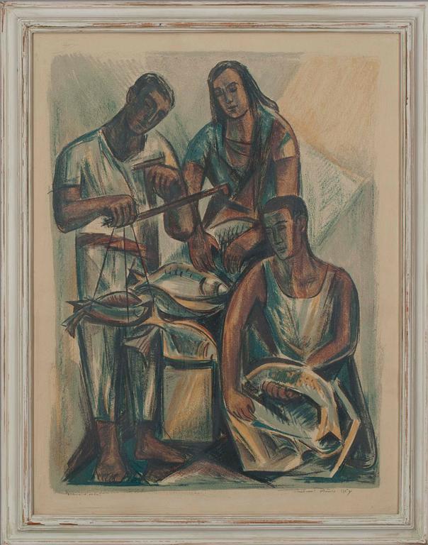 TUULIKKI PIETILÄ, färglitografi, épreuve d´artiste, sign 1954.
