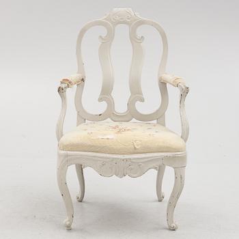 A Rococo armchairs, 18th century.