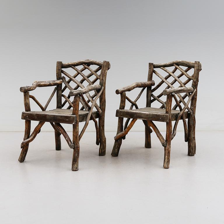 TRÄDGÅRDSSTOLAR, 1 par, 1900-tal.