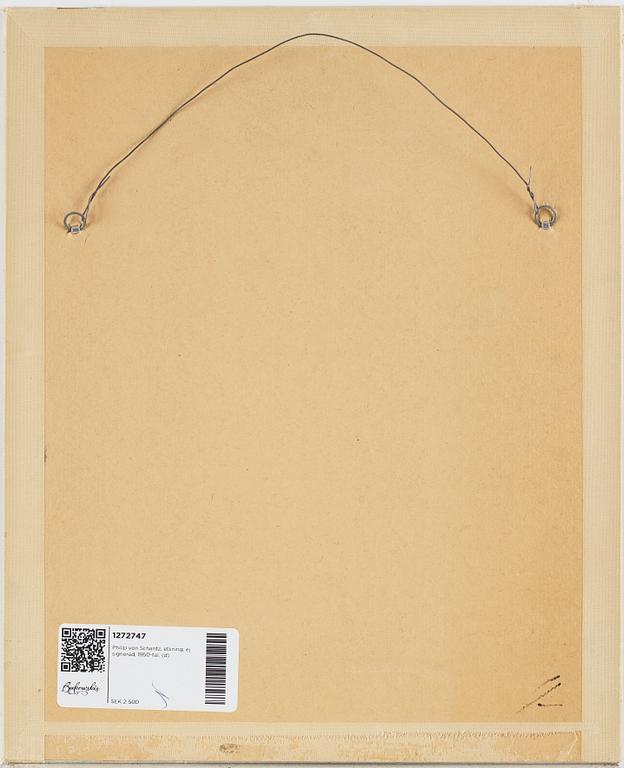Philip von Schantz, etching, not signed, 1950s.