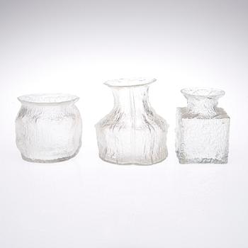 VASER, 3 st, glas. Timo Sarpaneva, signerade.